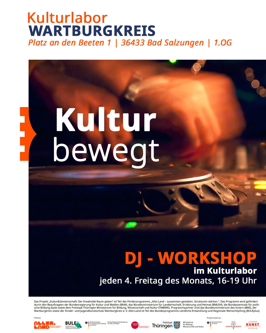 Veranstaltungsplakat für DJ-Workshop