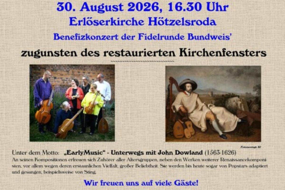 Bild zur Veranstaltung: Benefizkonzert in der Erlöserkirche von Hötzelsroda