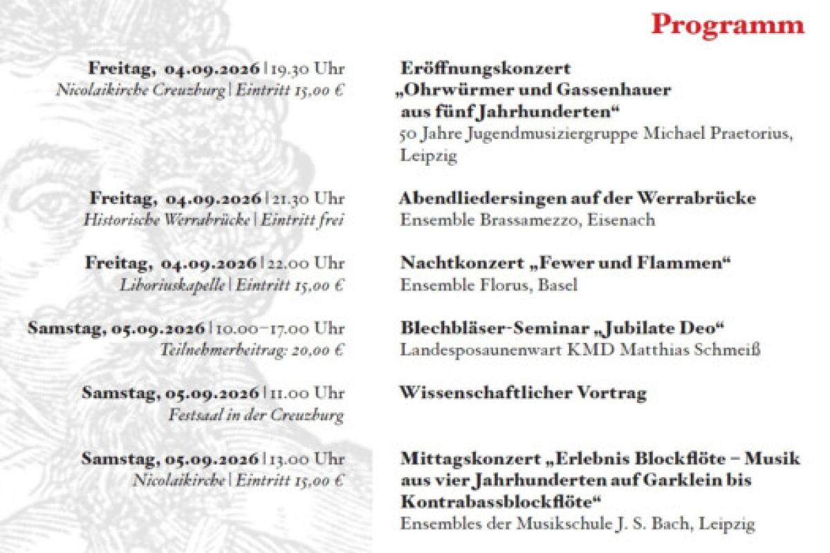 Bild zur Veranstaltung: XXIX. Michael-Praetorius-Tage 2026
